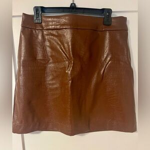 J Crew Croc-Embossed Faux Leather Skirt (NWT)